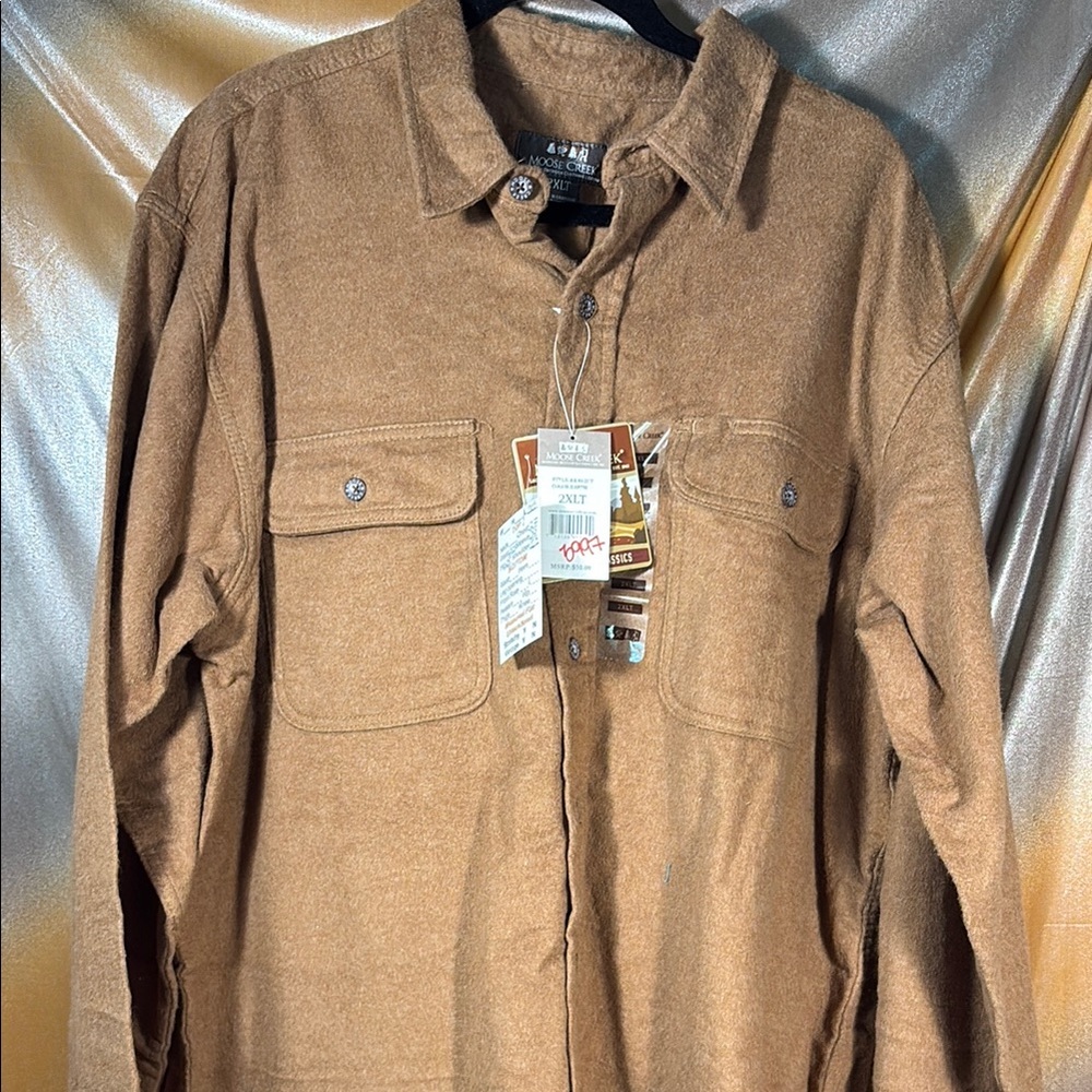 Moose Creek fleece 2XLT‎ Brown Shirt Jacket for Men NWT. BoxA1